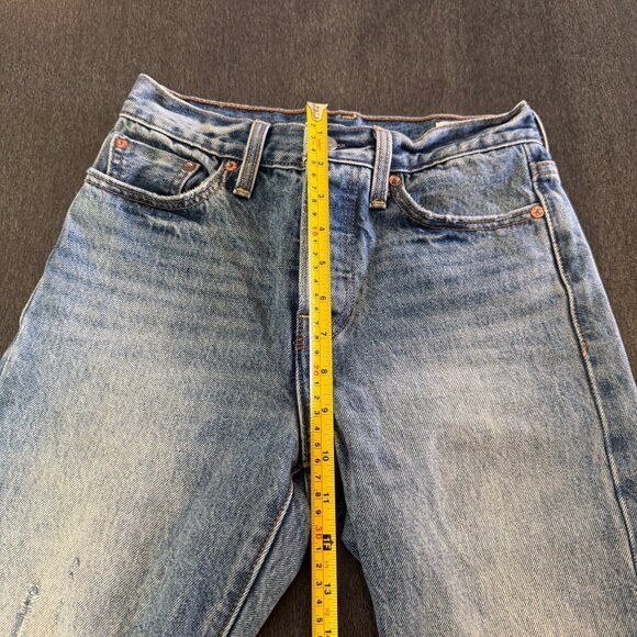 Levi's Made From White Oak Cone Denim Blue Jeans Women's Button Fly, Size 24 - Picture 12 of 12